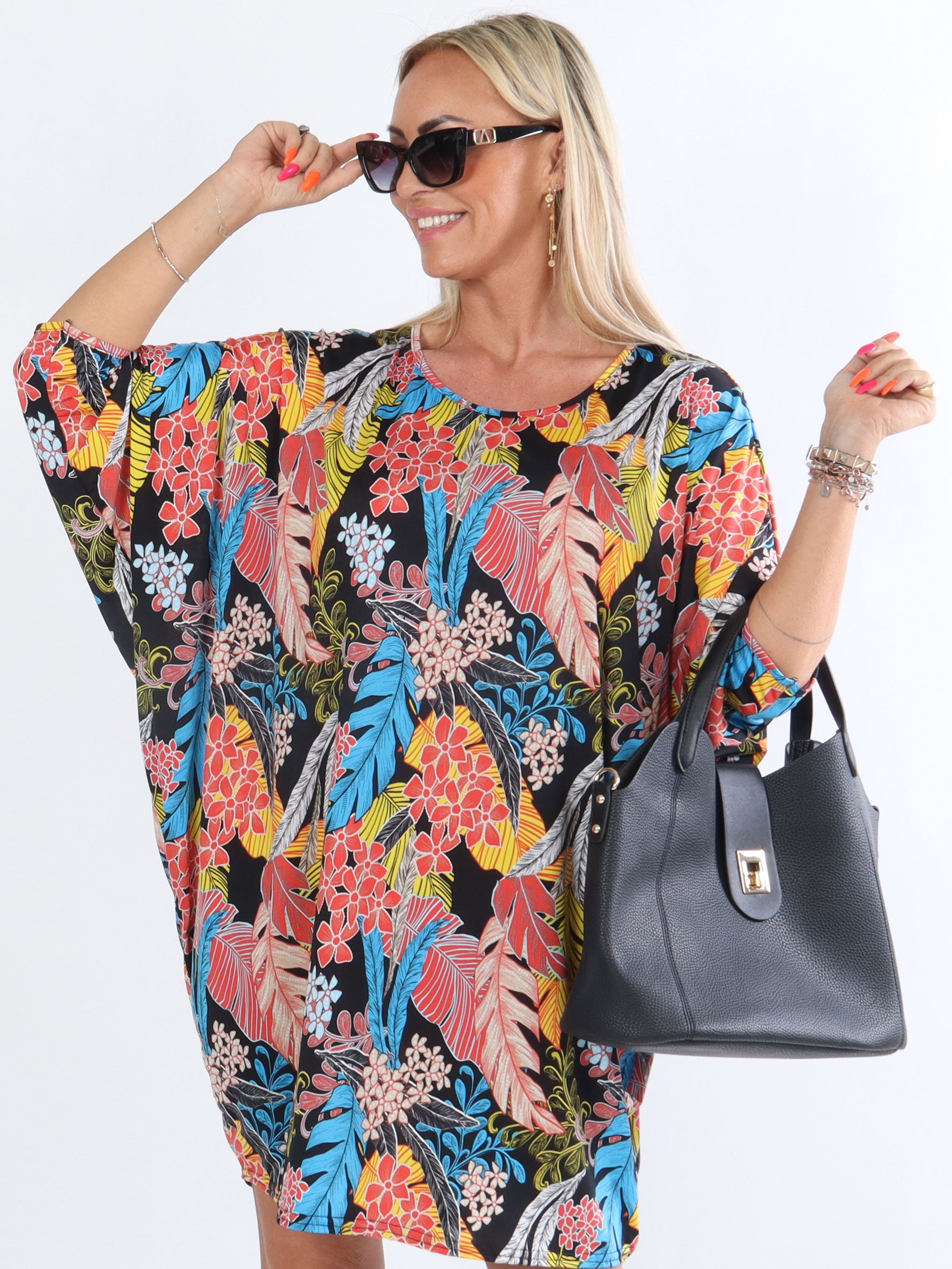 Rimini - Elastisk kjole med flagermusærmer